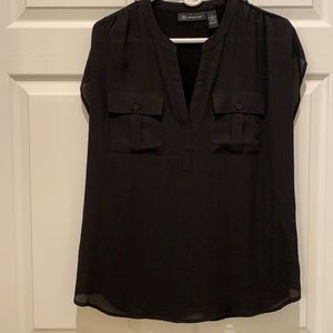 Ladies INC Black Polyester Top with pockets